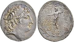 CLASSICAL COINS SELEUCID KINGDOM OF SYRIA. ANTIOCHUS VIII, king 121-96 BC. Tetradrachm, Sidon, 117-116. AR 16.51 g. Head with large royal diadem r., around, stemma. Rev. ΒΑΣΙΛΕΩΣ / ΑΝΤΙΟΧΟΥ - ΕΠΙ - ΦΑ