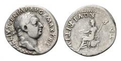 ROMAN COINS COINS OF THE ROMAN EMPIRE Vitellius, 69. Denarius, Rome. 3.50 g. Laureate head of Vitellius right // Vesta, veiled, seated right, holding patera and scepter. RIC 107. Fine - very fine