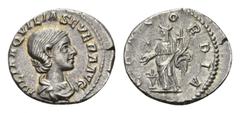 ROMAN COINS COINS OF THE ROMAN EMPIRE Elagabal, 218-222 for Julia Aquilia Severa. Denarius 220, Rome. 3.24 g. Bust right // Concordia standing left. RIC 225. Good very fine