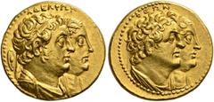 CLASSICAL COINS PTOLEMAIC KINGDOM OF EGYPT. PTOLEMAIOS II PHILADELPHOS, king 285-246 BC. Mnaeion (Octodrachm), gold. AV 27.82 g. ΑΔΕΛΦΩΝ Conjoined, diademed, draped busts r. of Ptolemy II and Arsinoe;