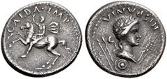 ROMAN COINS THE CIVIL WARS. THE GALBA COLLECTION. GALBA, AD 68-69. Denarius, Spain (Tarraco ?), April - late 68. AR 3.47 g. GALBA IMP Galba, in military attire, on horse prancing l., holding reins wit