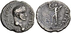 ROMAN COINS THE CIVIL WARS. THE GALBA COLLECTION. GALBA, AD 68-69. Denarius, Spain (Tarraco ?), April - late 68. AR 3.25 g. GALBA - IMPERATOR Laureate head r., globe at point of bust. Rev. VIRTVS Virt