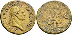 ROMAN COINS THE CIVIL WARS. THE GALBA COLLECTION. GALBA, AD 68-69. Sestertius, June - August 68. AE 25.04 g. SER GALBA IMP - CAES AVG Laureate, draped bust r. Rev. ROMA / S - C Roma, wearing long dres