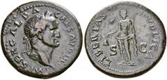 ROMAN COINS THE CIVIL WARS. THE GALBA COLLECTION. GALBA, AD 68-69. Sestertius, September 68. AE 26.02 g. IMP SER GALBA - CAES AVG TR P Laureate head r. Rev. LIBERTAS - PVBLICA / S - C Libertas, wearin