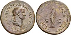 ROMAN COINS THE CIVIL WARS. THE GALBA COLLECTION. GALBA, AD 68-69. Sestertius, October 68. AE 25.55 g. SER GALBA IMP CAESAR AVG TR P Laureate, draped bust r. Rev. LIBERTAS - PVBLICA / S - C Libertas, 