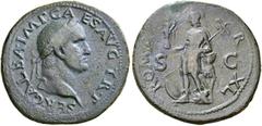 ROMAN COINS THE CIVIL WARS. THE GALBA COLLECTION. GALBA, AD 68-69. Sestertius, November 68. AE 25.22 g. SER GALBA IMP CAES AVG TR P Laureate head r. Rev. ROMA- R - XL / S - C Roma, wearing short tunic