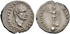 ROMAN COINS THE CIVIL WARS. THE GALBA COLLECTION. GALBA, AD 68-69. Quinarius, Gallia (Narbo ?), November 68 - January 15, 69. AR 1.73 g. SER GALBA IMP CAESAR AVG PM TP Laureate head r. Rev. VICTORIA -