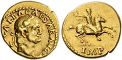 ROMAN COINS THE CIVIL WARS. THE GALBA COLLECTION. GALBA, AD 68-69. Aureus, July 68 - January 69. AV 7.28 g. IMP SER GALBA CAESAR AVG PM Laureate head r. Rev. Galba, in military attire, on horse pranci