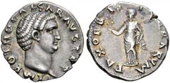 ROMAN COINS THE CIVIL WARS. OTHO, AD 69 (January 15 - April 17). Denarius. AR 3.41 g. IMP OTHO CAESAR AVG TR P Bare head r. Rev. PAX ORBIS - TERRARVM Pax, wearing long dress, standing facing, head tur