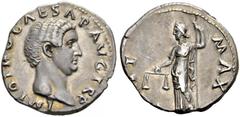 ROMAN COINS THE CIVIL WARS. OTHO, AD 69 (January 15 - April 17). Denarius. AR 3.55 g. IMP OTHO CAESAR AVG TR P Bare head r. Rev. PONT - MAX Aequitas, wearing long dress, standing l., holding scepter w