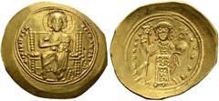 BYZANTINE COINS BYZANTINE EMPIRE. CONSTANTINUS X, 1059-1067. Histamenon, Constantinople. AV. 4,42 g. +IhS IXS REX REGNANTIUM Christ, nimbate, seated facing on straight-backed throne, raising hand in b