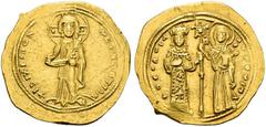 COLLECTION OF BYZANTINE COINS Theodora, 1055-1056. Histamenon Nomisma. AV 4.41 g. +IhS XIS DCX - RCSNANTIYm Christ, nimbate, standing facing on suppedium, wearing tunic and himation, holding Book of G