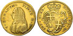 THE DE LA TOUR COLLECTION - Coins of the Knights of St. John (Rhodes and Malta) The Knights of St. John in Malta. Emmanuel Pinto, 68th Grand Master, 1741-1773. 4 Zecchini, undated (1741-1742). AV 13.0