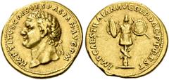 COINS OF THE ROMAN EMPIRE. Titus, AD 79-81. Aureus, posthumous, restitution by Trajan, 108-111. AV 7.18 g. IMP.TITVS. CAES. VESPASIAN.AVGP.M. Laureate head l. of Divus Titus. Rev. IMP.CAES.TRAIAN.AVG.