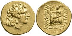 GREEK COINS KINGDOM OF THRACE. LYSIMACHUS, king 323-281 BC. Stater, posthumous, Tomis, about 110-90. AV 8.27 g. Diademed head r. of Alexander the Gr. deified, wearing ram's horn. Rev. BAΣIΛEΩΣ - ΛYΣIM