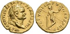 ROMAN COINS COINS OF THE ROMAN EMPIRE. TITUS, AD 79-81. Aureus, 79. AV 7.23 g. IMP TITVS CAES VESPASIAN AVG PM Laureate head r. Rev. TR P VIIII IMP XIIII COS VII PP Venus, nude to waist, seen from rea