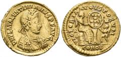 ROMAN COINS COINS OF THE ROMAN EMPIRE. VALENTINIANUS III, AD 425-455. Semissis, Rome, 435. AV 2.20 g. DN PLA VALENTINIANVS PF AVG Draped, cuirassed bust r., wearing laurel-rosette diadem. Rev. VICTORI