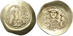 BYZANTINE EMPIRE BYZANTINE EMPIRE. MICHAEL VII DUCAS, AD 1071-1078. Histamenon. AV 4.40 g. Facing, nimbate bust of Christ with long beard, wearing pallium and colobium, holding Book of Gospels in his 