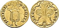 EUROPEAN COINS & MEDALS FRANCE FEODALE. ORANGE. Raymond IV, 1340-1393. Florin d'or ND, Lille. Fr. 189. 3,50 g. Gold. Rare in this quality. Very fine­extremely fine