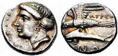 GREEK COINS PAPHLAGONIA SINOPE. Drachm (Silver) circa 330 BC, Sinope. Head of nymph left / / Sea eagle on dolphin left. SNG BM 1460; SNG v. Aulock 6847-6849. 5.00 g. Good very fine/extremely fine with
