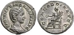 ROMAN COINS ROMAN COINS. COINS OF THE ROMAN EMPIRE. TRANQUILLINA, wife of Gordianus III (AD 238-244). Denarius. AR 3.11 g. SABINIA TRANQ VILLINA AVG Draped and diademed bust r. Rev. CONCORDIA AVGG Con