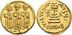 BYZANTINE COINS BYZANTINE COINS. HERACLIUS CONSTANTINE, AD 641. Solidus, Constantinople, 11 January - 20 April 641. AV 4.51 g. Heraclius, bearded, standing facing between his sons Heraclius Constantin
