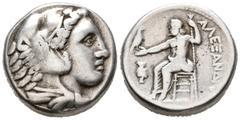 Grecia Antigua REINO DE MACEDONIA, Alejandro III el Grande. Tetradracma. (Ar. 16,97g/24mm). 336-323 a.C. Amphipolis. (Price 6; SNG Copenhagen 660). Anv: Cabeza de Herácles con piel de león a derecha. 