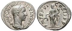 Imperio Romano ALEJANDRO SEVERO. Denario. (Ar. 2,83g/19mm). 227 d.C. Roma. (RIC 64). Anv: Busto laureado y drapeado de Alejandro Severo a derecha, alrededor leyenda: IMP C M AVR SEV ALEXAND AVG. Rev: 