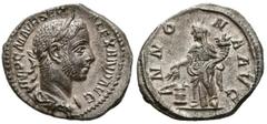 Imperio Romano ALEJANDRO SEVERO. Denario. (Ar. 3,01g/20mm). 228 d.C. Roma. (RIC 135). Anv: Busto laureado y drapeado de Alejandro Severo a derecha, alrededor leyenda: IMP C M AVR SEV ALEXAND AVG. Rev: