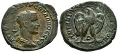 Imperio Romano TREBONIANO GALO. Tetradracma. (Ae. 9,32g/27mm). 251-253 d.C. Antioquía. (Prieur 675). Anv: Busto laureado y drapeado y con coraza de Treboniano Galo a derecha, alrededor leyenda. Rev: A