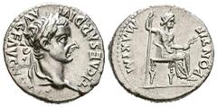 Imperio Romano TIBERIO. Denario. (Ar. 3,79g/19mm). 14-37 d.C. Lugdunum. (RIC 30). Anv: Cabeza laureada de Tiberio a derecha portando cetro, alrededor leyenda: TI CAESAR DIVI AVGVSTVS. Rev: Livia senta