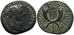 Imperio Romano TIBERIO. Dupondio. (Ae. 13,43g/29mm). 14-37 d.C. Commagene. (RIC 89; RPC 3868). Anv: Cabeza laureada de Tiberio a derecha, alrededor leyenda: TI CAESAR DIVI AVGVSTI F AVGVSTVS. Rev: Cad