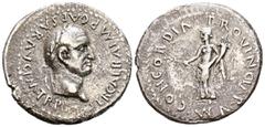 Imperio Romano GALBA. Denario. (Ar. 3,27g/19mm). 68-69 d.C. Roma. (RIC 118). Anv: Cabeza laureada de Galba a derecha, alrededor leyenda: SER GALBA IMP CAESAR AVG P M TR P P. Rev: Concordia estante a i