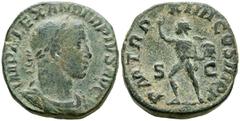 Imperio Romano ALEJANDRO SEVERO. Sestercio. (Ae. 22,37g/29mm). 233 d.C. Roma. (RIC 541). Anv: Busto laureado y con coraza de Alejandro Severo a derecha, alrededor leyenda: IMP ALEXANDER PIVS AVG. Rev: