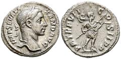 Imperio Romano ALEJANDRO SEVERO. Denario. (Ar. 3,05g/19mm). 228-231 d.C. Roma. (RIC 85). Anv: Cabeza laureada de Alejandro Severo a derecha, alrededor leyenda: IMP SEV ALEXAND AVG. Rev: Alejandro Seve