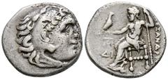 Grecia Antigua REYES DE MACEDONIA, Alejandro III el Grande. Dracma. (Ar. 4,08g/17mm). 323-319 a.C. Teos. (Price 2264). Anv: Cabeza de Heracles a la derecha, con tocado de piel de león. Rev: Zeus senta