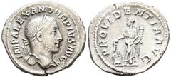 Imperio Romano ALEJANDRO SEVERO. Denario. (Ar. 2,68g/20mm). 231-235 d.C. Roma. (RIC 250). Anv: Busto laureado de Alejandro Severo a derecha con ligero drapeado sobre hombro izquierdo, alrededor leyend