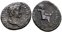 Imperio Romano TIBERIO. Denario. (Ar. 3,41g/20mm). 14-37 d.C. Lugdunum. (RIC 30). Anv: Cabeza laureada de Tiberio a derecha portando cetro, alrededor leyenda: TI CAESAR DIVI AVGVSTVS. Rev: Livia senta