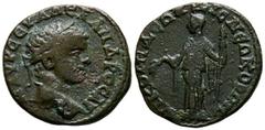 Imperio Romano ALEJANDRO SEVERO. AE19. (Ae. 3,21g/19mm). 222-235 d.C. Nicomedia. (SNG von Aulock 781). Anv: Busto laureado y drapeado de Alejandro Severo a derecha, alrededor leyenda: M AVP CEV AΛEΞAN