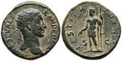 Imperio Romano ALEJANDRO SEVERO. Dupondio. (Ae. 9,19g/24mm). 228 d.C. Roma. (RIC 601). Anv: Cabeza radiada de Alejandro Severo a derecha, alrededor leyenda: IMP SEV ALEXANDER AVG. Rev: Alejandro Sever