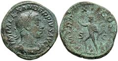 Imperio Romano ALEJANDRO SEVERO. Sestercio. (Ae. 19,46g/32mm). 233 d.C. Roma. (RIC 535). Anv: Busto laureado, drapeado y con coraza de Alejandro Severo a derecha, alrededor leyenda: IMP ALEXANDER PIVS