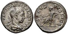 Imperio Romano ALEJANDRO SEVERO. Denario. (Ar. 3,29g/19mm). 222-228 d.C. Roma. (RIC 178). Anv: Busto laureado y drapeado de Alejandro Severo a derecha, alrededor leyenda: IMP C M AVR SEV ALEXAND AVG. 