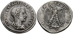 Imperio Romano GORDIANO III. Tetradracma. (Ar. 10,91g/29mm). 241-244 d.C. Antioquía. (RPC 3513; Prieur 295). Anv: Busto laureado y drapeado de Gordiano III a derecha, alrededor leyenda griega: ΑYΤΟΚ Κ