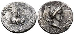 Imperio Romano GALBA. Denario. (Ar. 3,17g/17mm). 68 d.C. Posiblemente acuñada en Tarraco. (RIC 2). Anv: Galba a caballo a izquierda con atuendo militar, encima leyenda: GALBA IMP. Rev: Busto laureado 