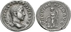 Roman Empire ALEJANDRO SEVERO. Denario. 221-235 d.C. Roma. A/ Busto laureado a derecha con ligero drapeado sobre el hombro izquierdo. IMP ALEXANDER PIVS AVG. R/ Providentia estante a izquierda portand