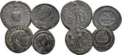 Lots and collections IMPERIO ROMANO. Lote compuesto por 4 monedas de bronce, conteniendo Follis de Galerio, Maiorina de Arcadio, Follis de Juliano II y Ae 17 de Graciano. Ae. MBC-/MBC+. A EXAMINAR.