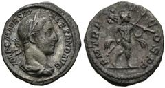 Imperio Romano SEVERUS ALEXANDER. Denarius. (Ar. 2.28g / 19mm). 228 AD Rome. Anv: IMP CM AVR SEV ALEXAND AVG. Laureate and draped bust to the right of Alejandro Severo. Rev: PM TR P IIII COS P P. Mars