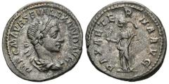 Imperio Romano SEVERUS ALEXANDER. Denarius. (Ar. 3.25g / 20mm). 222-228 AD Rome. Anv: IMP CM AVR SEV ALEXAND AVG. Laureate and draped bust to the right of Alejandro Severo. Rev: PAX AETERNA AVG. Pac s