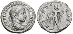 Imperio Romano SEVERUS ALEXANDER. Denarius. (Ar. 2.80g / 19mm). 223 AD Rome. (RIC 19). Anv: Laureate and draped bust of Alejandro Severo on the right, around the legend: IMP CM AVR SEV ALEXAND AVG. Re