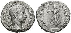 Imperio Romano SEVERUS ALEXANDER. Denarius. (Ar. 2.47g / 18mm). 227 AD Rome. (RIC 67). Anv: Laureate and draped bust of Alejandro Severo on the right, around the legend: IMP CM AVR SEV ALEXAND AVG. Re